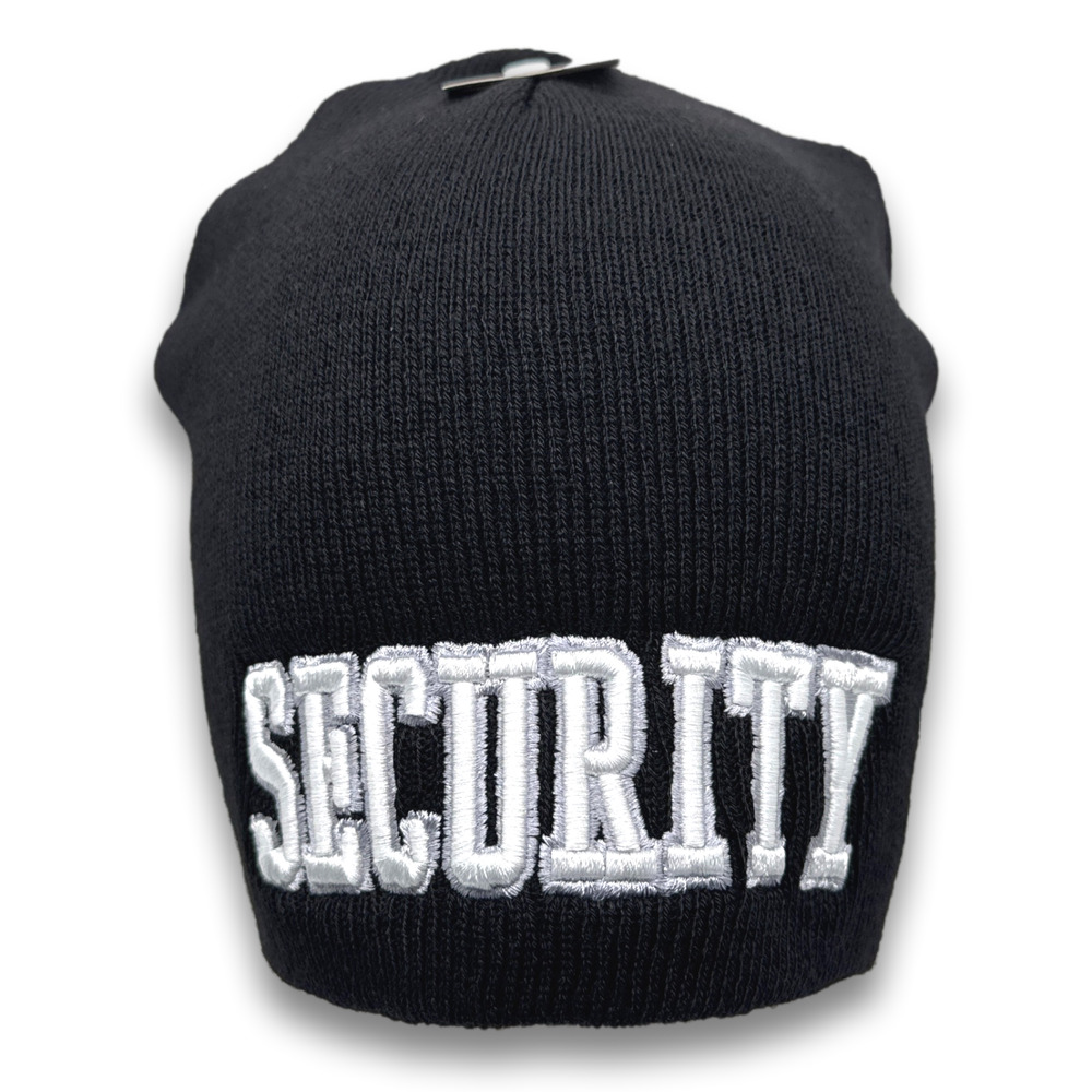 Security Guard Embroidered Short Beanie Law Enforcement Warm Winter Hat